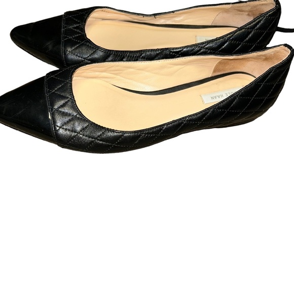 Cole haan black pointy toe leather ballet flats size 7.5M - Picture 1 of 5